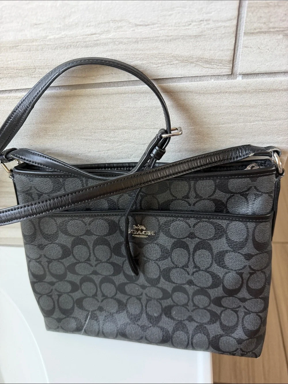 Coach Black Signature Jacquard Crossbody